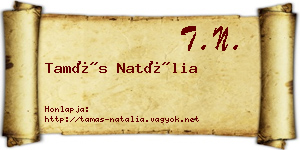 Tamás Natália névjegykártya
